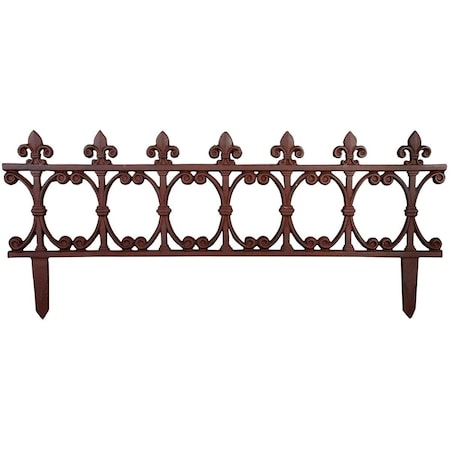 Esschert Design 15 in. Cast Iron Garden Fences, Antique Rust PS21